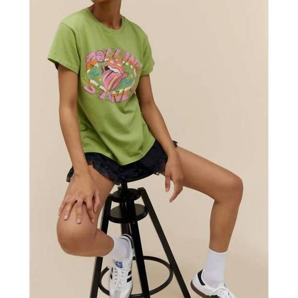 NEW DAYDREAMER rolling stones tumbling dice tour tee in matcha - Picture 3 of 4